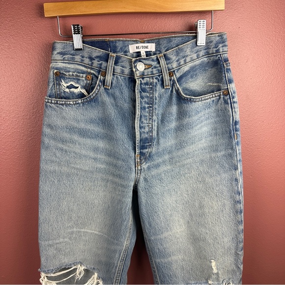 Re/Done CROPPED 90'S LOW SLUNG JEANS IN MEDIUM RAF Size 25 - Picture 6 of 16